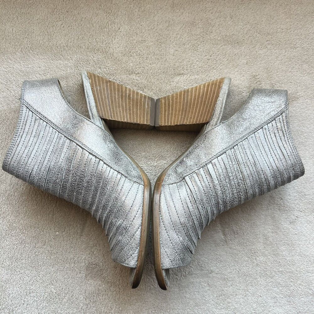 Paul Green  Cayanne Brushed Metallic Smoke Silver Leather Sandals UK 4 US 6.5 - Picture 5 of 16